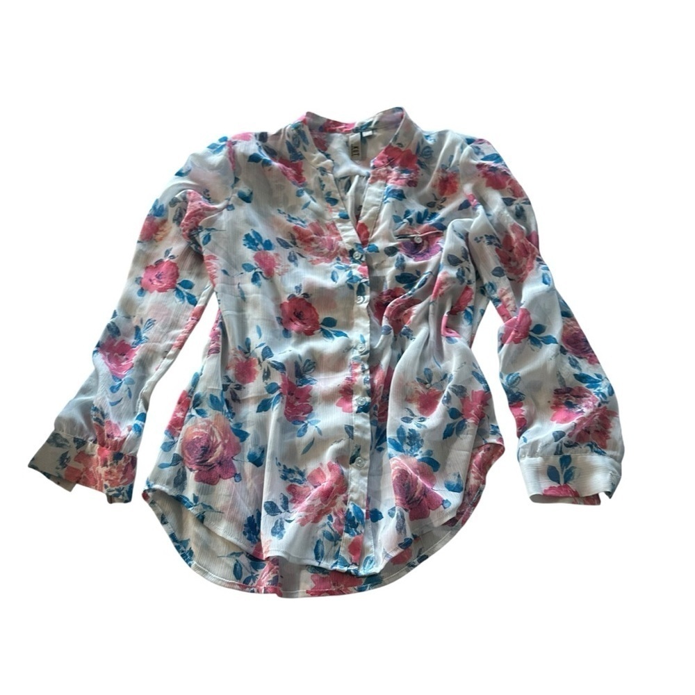Kut from the Kloth Blue and Pink Blouse